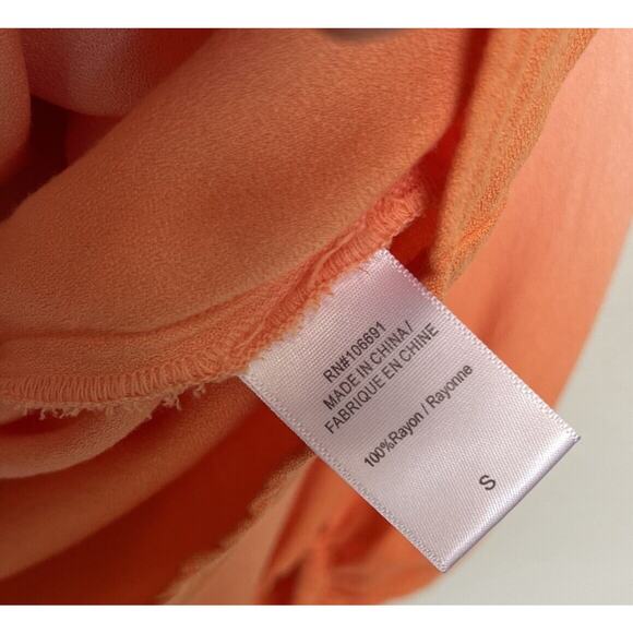 Young Fabulous & Broke | Tie Front Top Ombré Dip Dye Pink Orange Womens Small - Picture 5 of 6